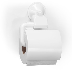 Porta  Papel  Higiênico Com Ventosa  De  Pressão Simples Branco