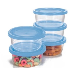 Conjunto  Pote  Redondo Mini  5 Peças  Transparente  Prime