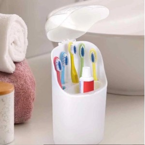 Porta Escova   e Pasta Com Tampa