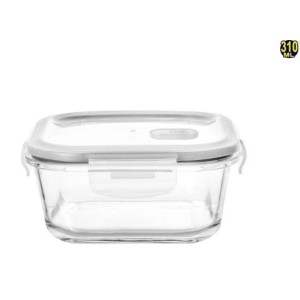 Pote Hermético  Quadrado 310 Ml Vidro