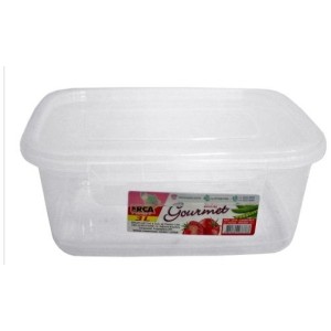 Caixa Retangular  Com Trava Transparente 3 Litros Linha Gourmet