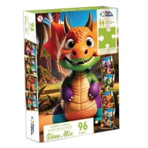 Quebra Cabeça 96 Peças  Dino Mix