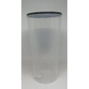 Pote De Plastico  Redondo  Multi Uso 2,5 Litro  - Transparente  Tampa  Preta