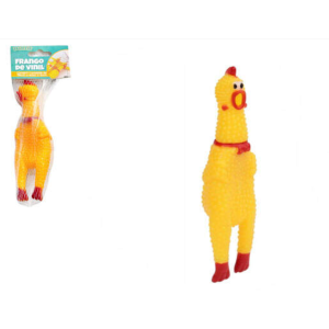  Galinha  Para  Cachorros Em  Vinil 16 Cm