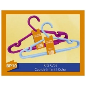Cabide PP Infantil Com 3 Color