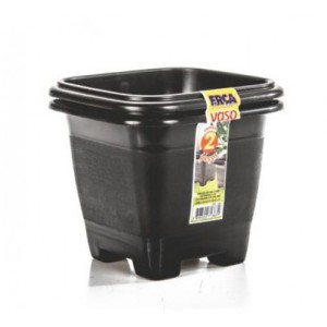 Conjunto de Vaso Quadrado com 2 Peças Preto com 800 ML