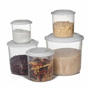 Conjunto Mantimento 5 Peças Transparente 850ML/1300ML/2000ML/3300ML/5500ML