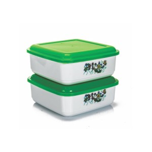 Gold Pote Quadrado GG 2 Peças Decorado - 1500 ml cada