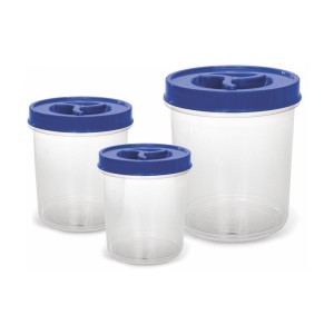 Conjunto de Mantimentos Redondo com Tampa de Rosca Transparente 3 Peças