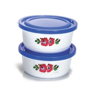 Conjunto de Potes Redondo GG 2 Peças Decorado Linha Prime 1300 ML