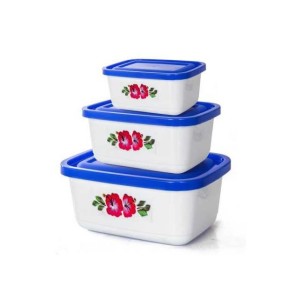 Conjunto de Potes PMG Retangular Decorado Linha Prime 260ML/520ML/1300ML