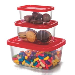 Conjunto de Potes PMG Redondo Transparente Linha Prime 270ML/550ML/1300ML