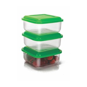 Gold Pote Quadrado Médio 2 Peças Transparente - 750 ml Cada Unidade