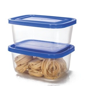 Conjunto de Potes Retangular GG 2 Peças Transparente Linha Prime 1300 ML