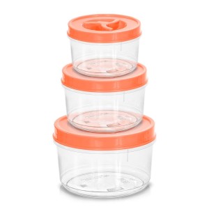 Pote Redondo Baixo PMG Transparente com Tampa de Rosca - Montado