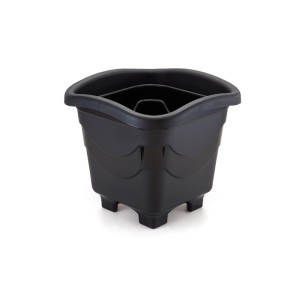 Vaso Plastico Quadrado Preto Com Pé
