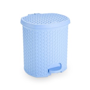 Lixeira Rattan Com Pedal 6 Litros Azul