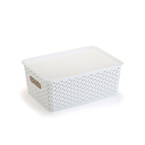 Cesto Organizador Rattan Medio Branco