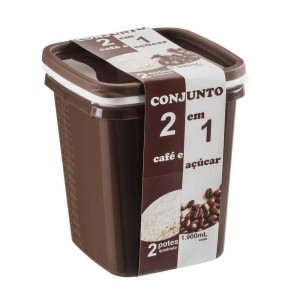 Conjunto 2 Potes 1900 Ml Café e Açúcar