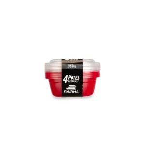 Conjunto Pote Com 4 Redondo 400 Ml Color