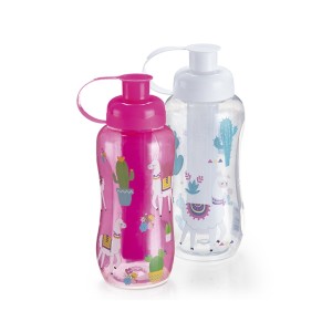 Garrafa Tendência Com Tubo Gelo Pet 550 Ml