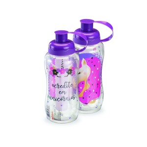 Garrafa Unicórnio Com Tubo De Gelo