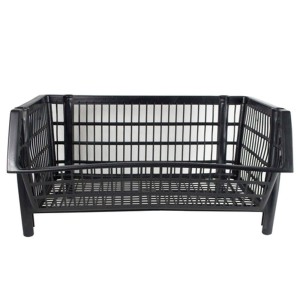 Cesta Empilhavel Preta Médio