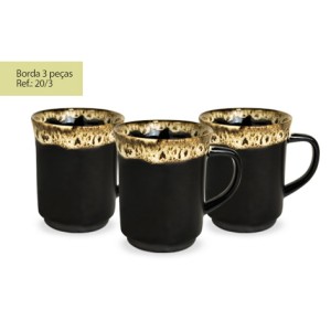 Jogo Caneca Americana Com Borda Com 3 Peças