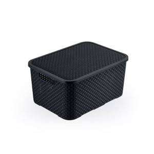 Mini Caixa Rattan 7 Litros Preta