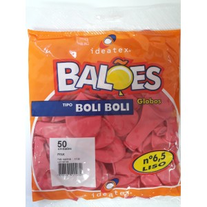 Balão Boli Boli Liso 6,5 com 50 Unidades Pink