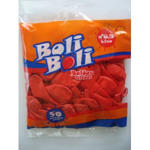 Balão Boli Boli Liso 6,5 com 50 Unidades Vermelho