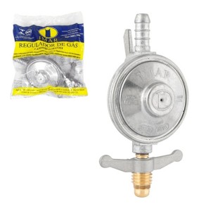 Regulador de Gás 1KG/H Com Mangueira 1,25Metros  0727054ABS  Cinza Novo