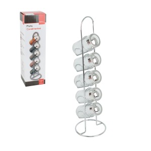 Porta Temperos Com 5 Peças Base Vertical