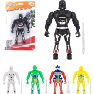 Boneco Figuras em Ação Com Espada e Som Color a Bateria