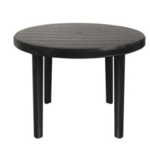 Mesa Redonda Desmontável Preta