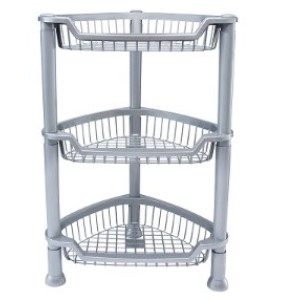 Cesto Triangular Empilhavél Com 3 Andares Prata