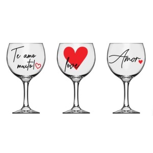 Taça Royal Gran Vinho 615 Ml  Decorada Amor
