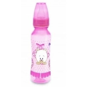 Mamadeira Cinturada Urso Color Rosa 240 Bico Silicone