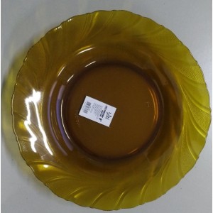 Prato Fundo De  Vidro Onda Amber  9