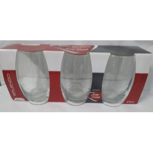 Conjunto  Copo  Vidro 475ML 3 Peças  Transparente  Long  Drink