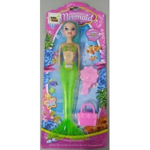 Boneca Sereia de Plastico a Pilha Com Acessorios