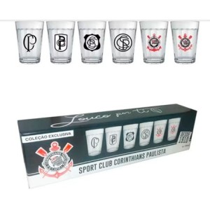Copo  Americano 190 ML Corinthians Luva  Com 6