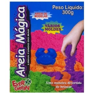 Areia Magica  Com  300 Gramas Com Moldes