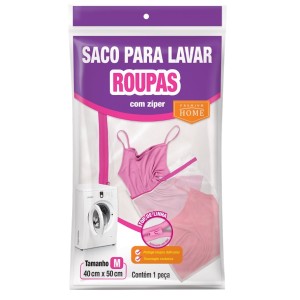 Saco para Lavar Roupa com Ziper Tamanho Médio