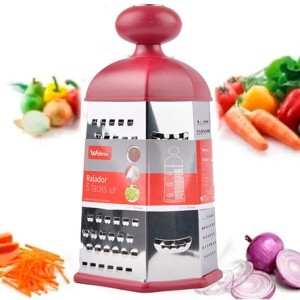 Ralador  De  Alimentos   De Metal  6 Faces  Com Base Plastica
