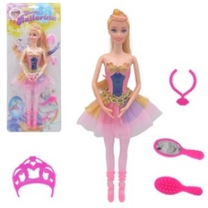 Boneca Garota  Bailarina   Em  Plastico  Com  Acessorios