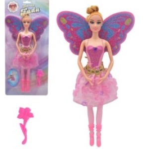 Boneca Garota  Fada   Em  Plastico  Com  Acessorios