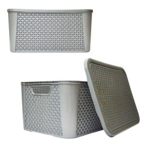 Organizador  Rattan  Cinza  Número 1