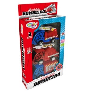 Caminhão  De   Bombeiro  Fricção  3 Peças