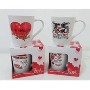 Caneca Tulipa  250 ML - Amor  - Caixinha  Individual